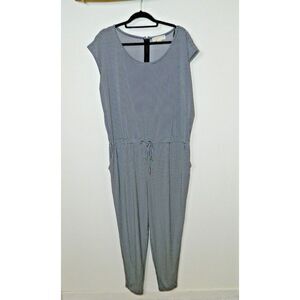 Michael Kors Jumpsuit Size 2X Black White Checkered Drawstring‎ Waist Pockets